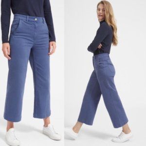 Everlane Wide Leg Crop Pant in Mid Blue